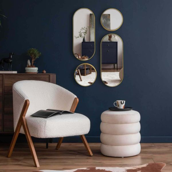 Ensemble de 4 miroirs rond et ovale doré Versa - CMP-4757