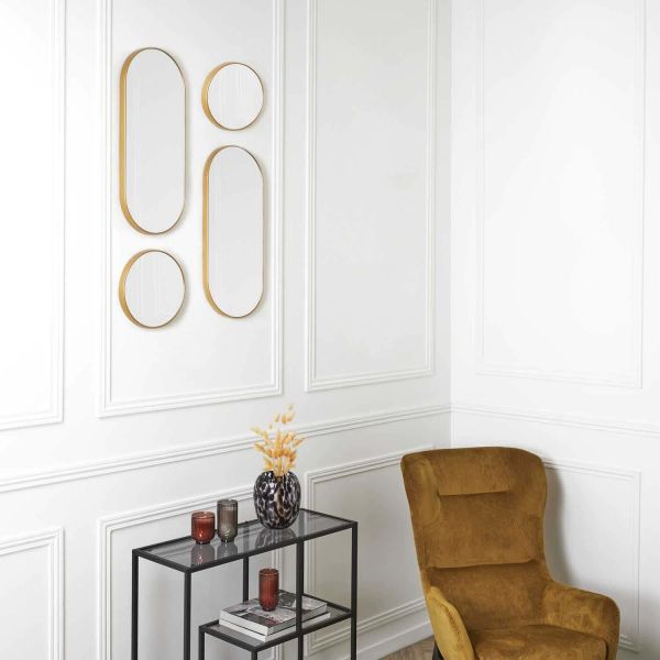 Ensemble de 4 miroirs rond et ovale doré Versa - THE HOME DECO FACTORY
