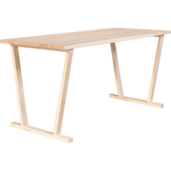 Ensemble pieds de table modulable en pin massif et plateau Bok