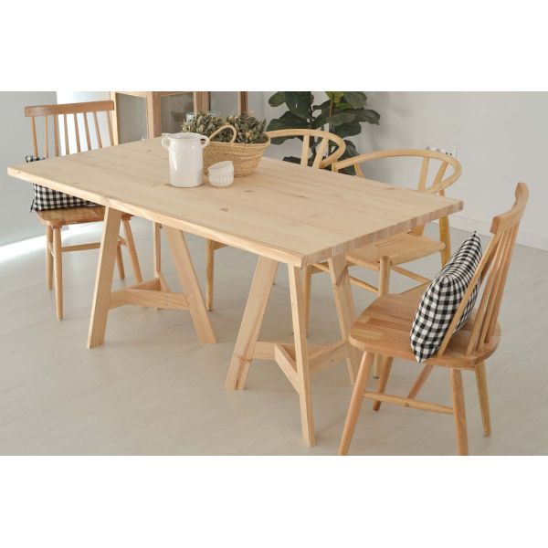 Ensemble pieds de table modulable en pin massif et plateau Bok - 6