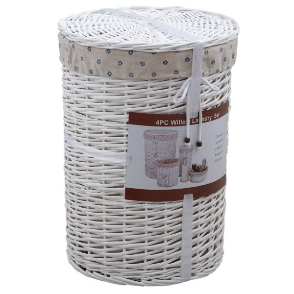 Ensemble rangement salle de bain en éclisse blanche (Lot de 5) - AUBRY GASPARD