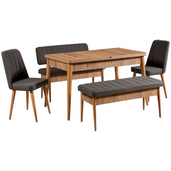 Ensemble repas table chaises et banc Vina