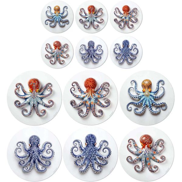 Ensemble sets de table en vinyle 38 cm et dessous de verre Octopus