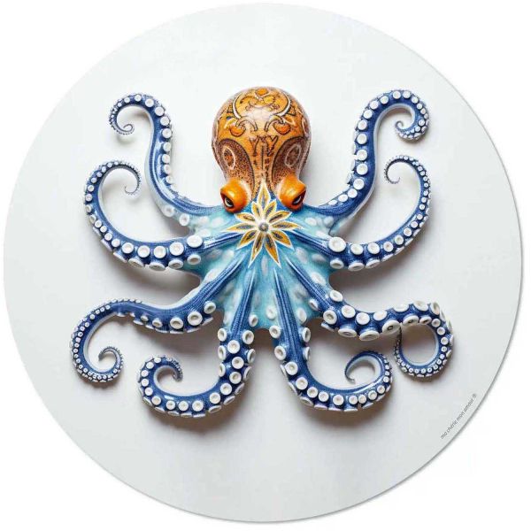 Ensemble sets de table en vinyle 38 cm et dessous de verre Octopus - 7