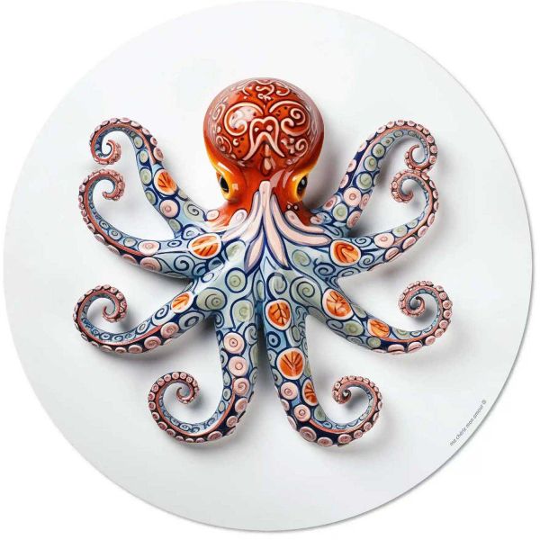 Ensemble sets de table en vinyle 38 cm et dessous de verre Octopus - 8