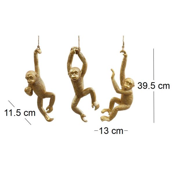 Ensemble de 3 singes à suspendre - SIL