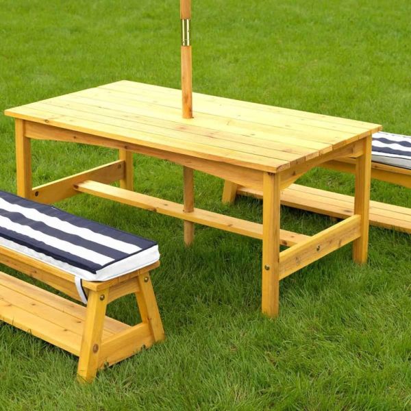 Ensemble table et bancs d'extérieur avec parasol enfant - 211,65