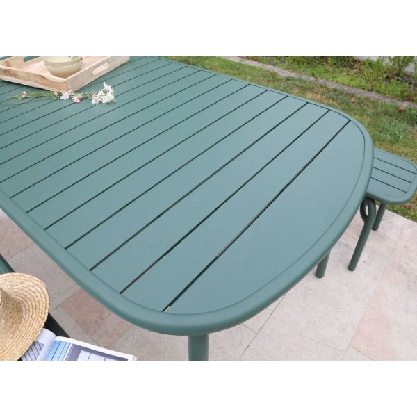 Ensemble table et 2 bancs de jardin en aluminium Oscar - PRL-1178