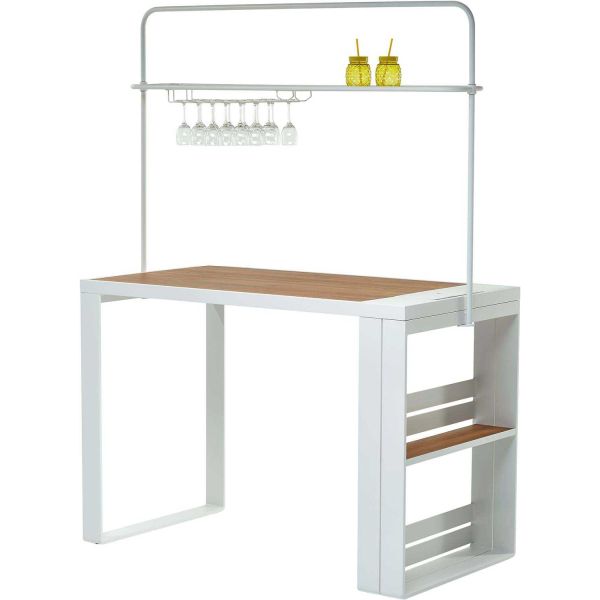 Ensemble table de bar mange-debout avec 4 tabourets empilables - MOR-0220