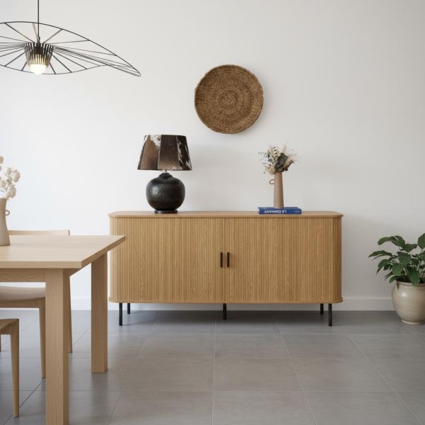 Ensemble table basse, meuble TV et buffet en bois et métal Kyoto - AUBRY GASPARD