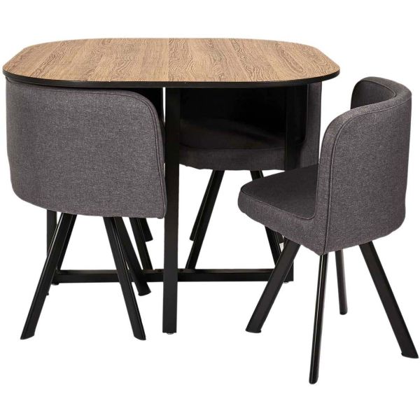 Ensemble table carrée et chaises encastrables June - 329