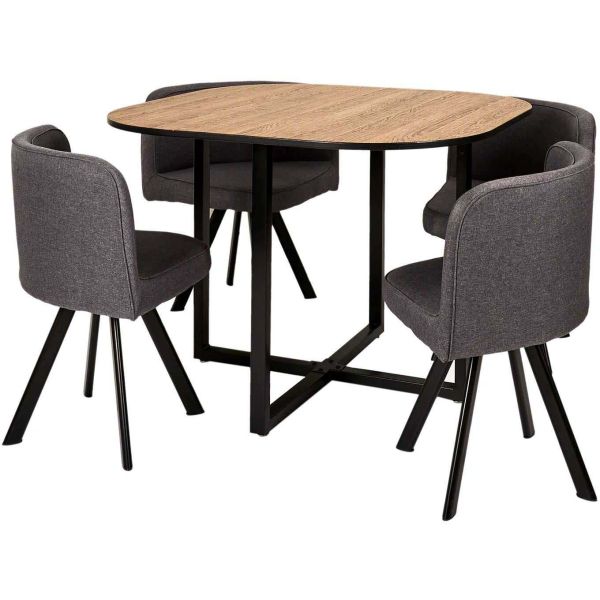 Ensemble table carrée et chaises encastrables June - 6