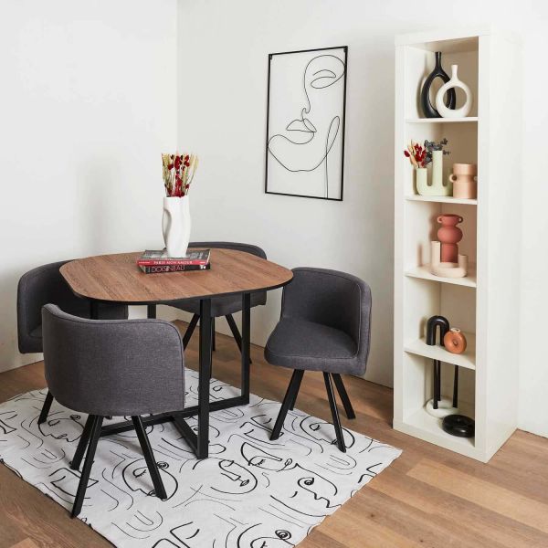 Ensemble table carrée et chaises encastrables June - THE HOME DECO FACTORY