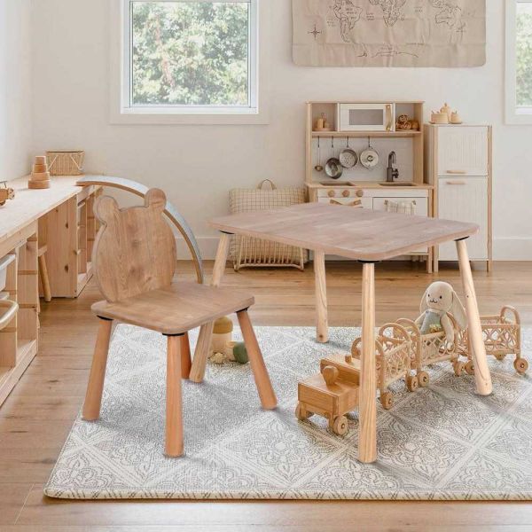 Ensemble table et chaise enfant en aggloméré Bizzy - HANAH HOME