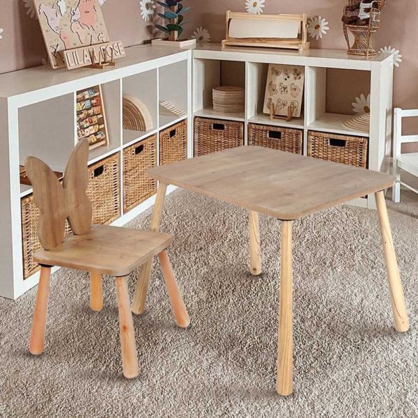 Ensemble table et chaise enfant en aggloméré Bizzy - HANAH HOME