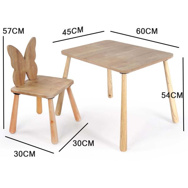 Ensemble table et chaise enfant en aggloméré Bizzy - ASI-1755