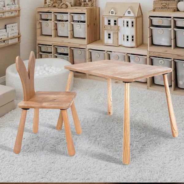 Ensemble table et chaise enfant en aggloméré Bizzy - HANAH HOME