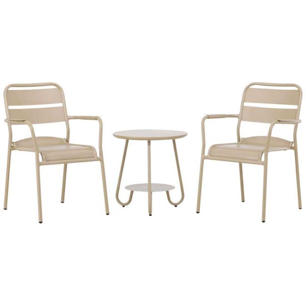 Ensemble table et 2 chaises en aluminium Faro Cafe - VENTURE HOME