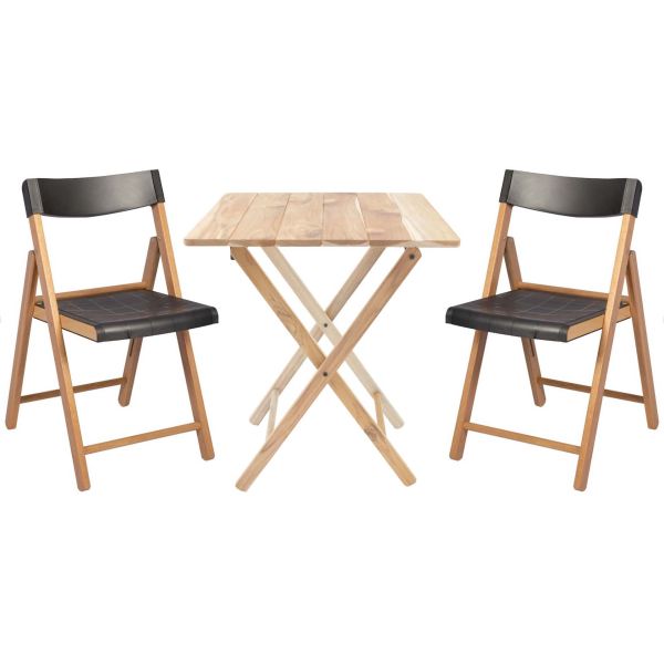 Ensemble table et chaises de jardin pliante en teck FSC - Tramontina