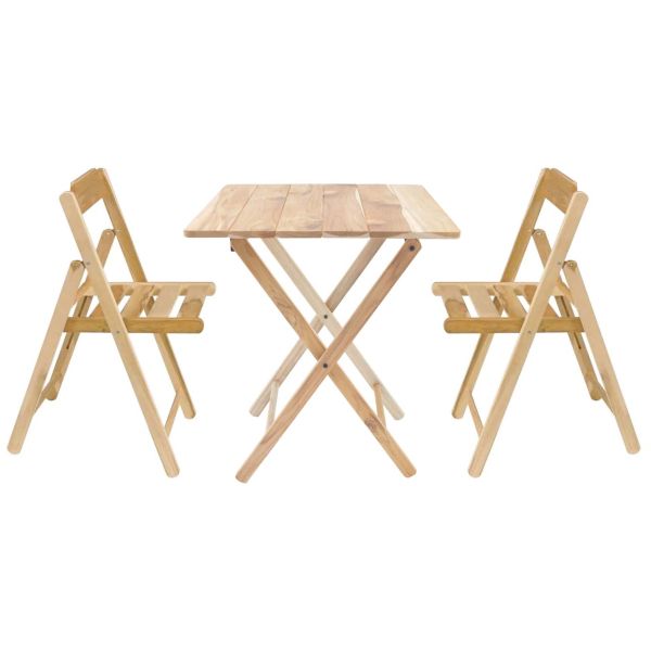 Ensemble table et chaises de jardin pliante en teck FSC - Tramontina