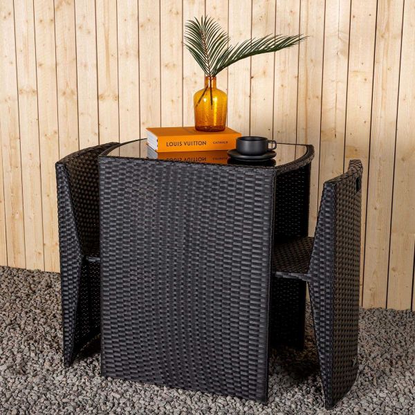 Ensemble table et 2 chaises en résine tressée Savanna - 6