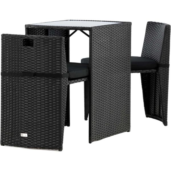 Ensemble table et 2 chaises en résine tressée Savanna - 369