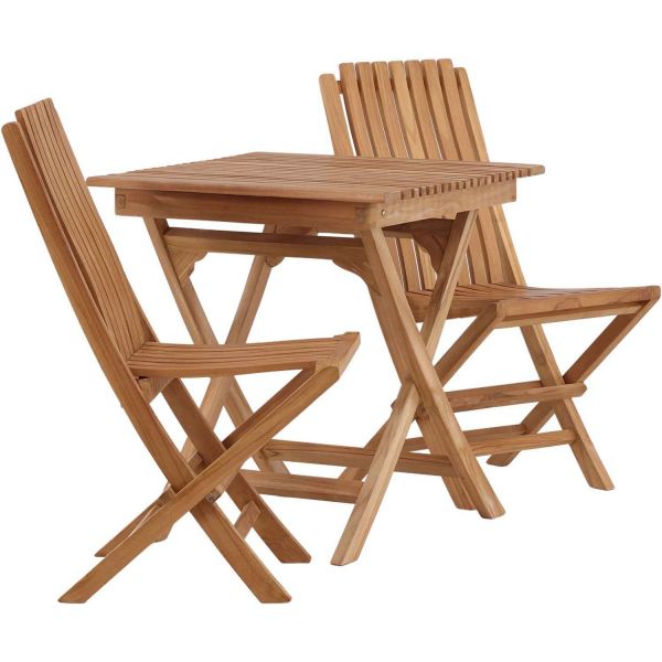 Ensemble table et 2 chaises en teck Ghana - 379