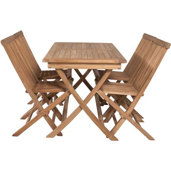 Ensemble table et 4 chaises en teck Kenya - VEN-0835
