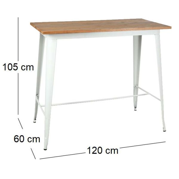Ensemble table haute et tabourets métal industriel - 749