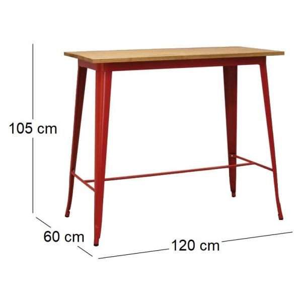 Ensemble table haute et tabourets métal industriel - 799