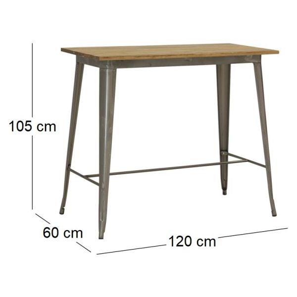 Ensemble table haute et tabourets métal industriel - 815
