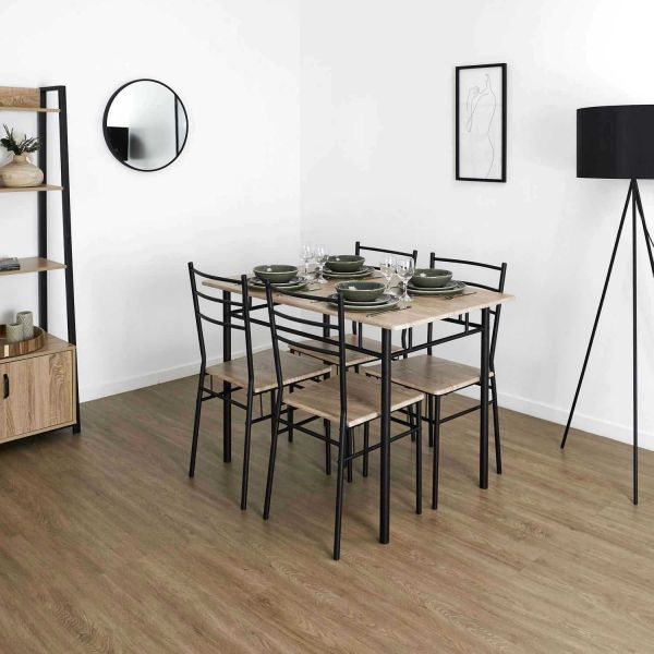 Ensemble table de repas avec 4 chaises Loka - 8