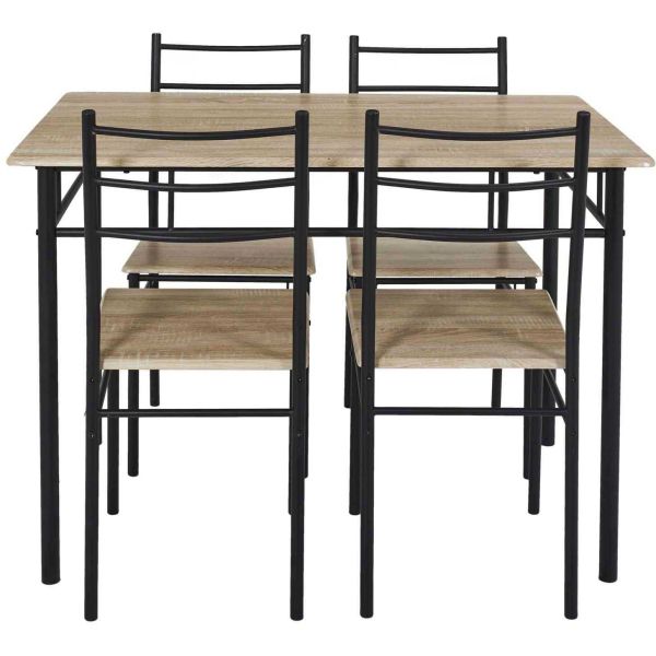 Ensemble table de repas avec 4 chaises Loka - CMP-5167
