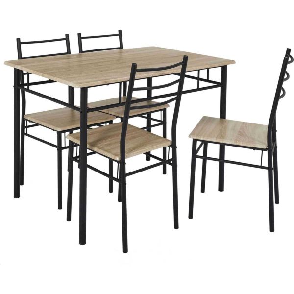 Ensemble table de repas avec 4 chaises Loka - 159