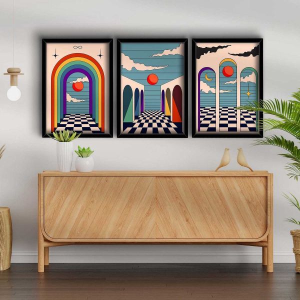 Ensemble de 3 tableaux décoratifs - HANAH HOME