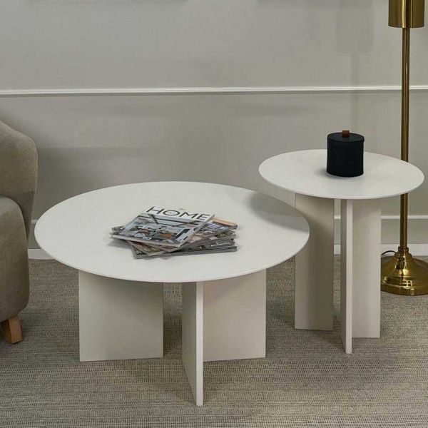 Ensemble de 2 tables en aggloméré Leo - HANAH HOME
