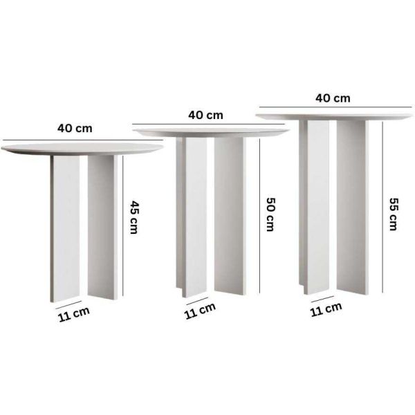 Ensemble de 3 tables d'appoint Leo - ASI-1998