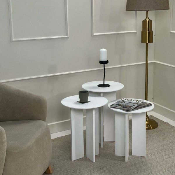 Ensemble de 3 tables d'appoint Leo - HANAH HOME