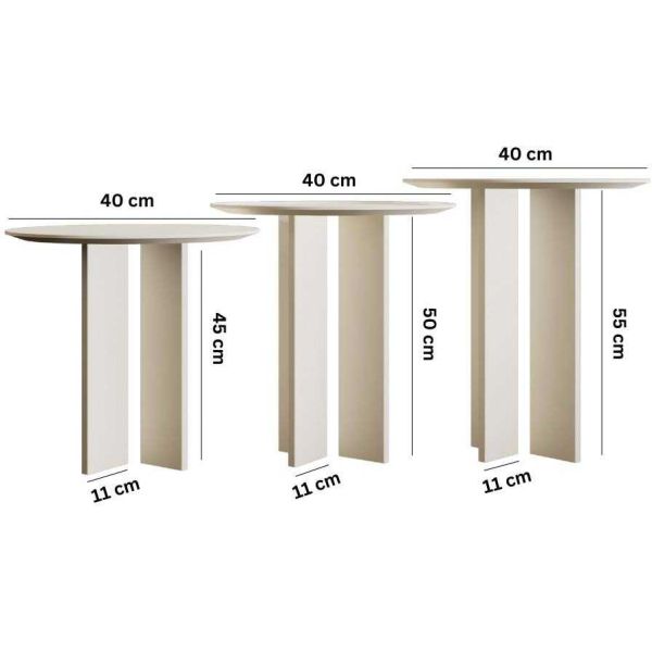 Ensemble de 3 tables d'appoint Leo - ASI-1997