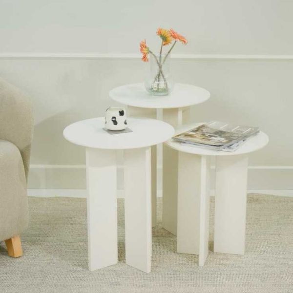 Ensemble de 3 tables d'appoint Leo - HANAH HOME