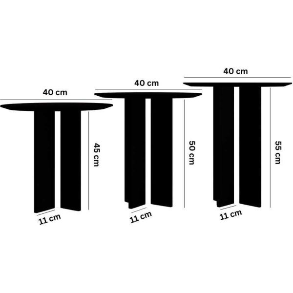 Ensemble de 3 tables d'appoint Leo - ASI-1996