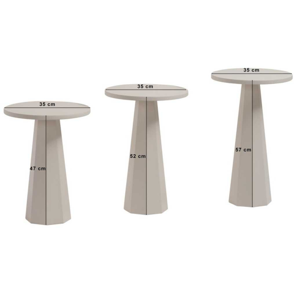 Ensemble de 3 tables d'appoint Lilyum - ASI-2145