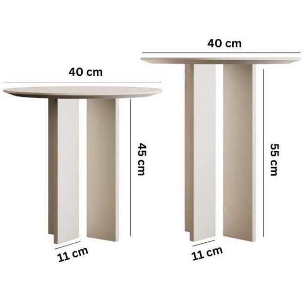 Ensemble de 2 tables d'appoint en aggloméré Leo - ASI-1987