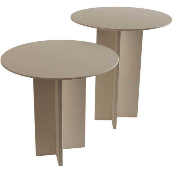 Ensemble de 2 tables d'appoint en aggloméré Leo