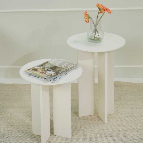 Ensemble de 2 tables d'appoint en aggloméré Leo - HANAH HOME