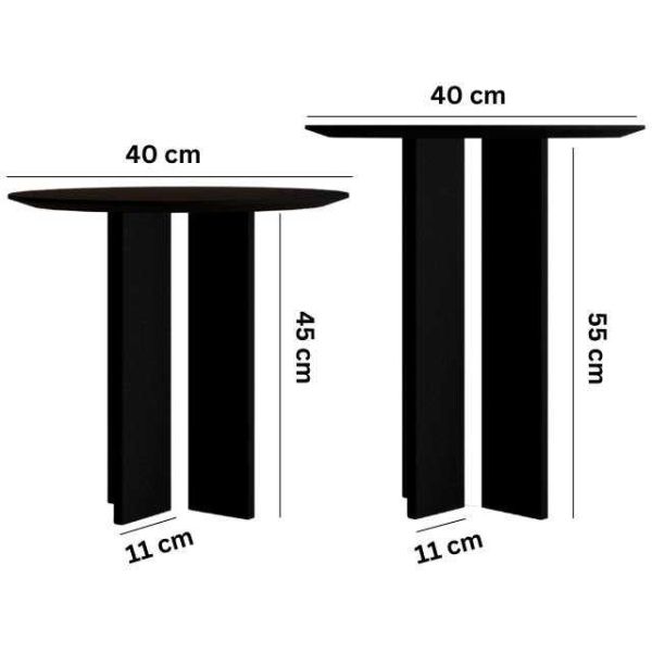Ensemble de 2 tables d'appoint en aggloméré Leo - ASI-1986