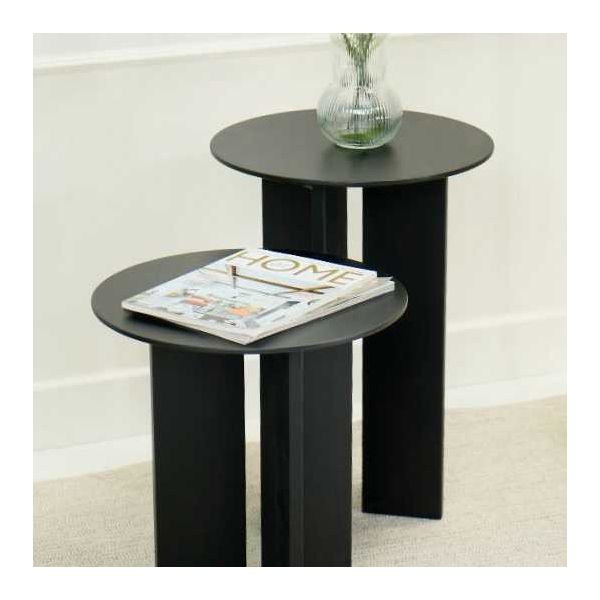 Ensemble de 2 tables d'appoint en aggloméré Leo - HANAH HOME