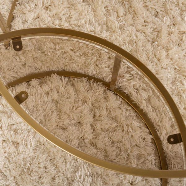Ensemble de 2 tables gigognes rondes en métal et verre Auruma - 119