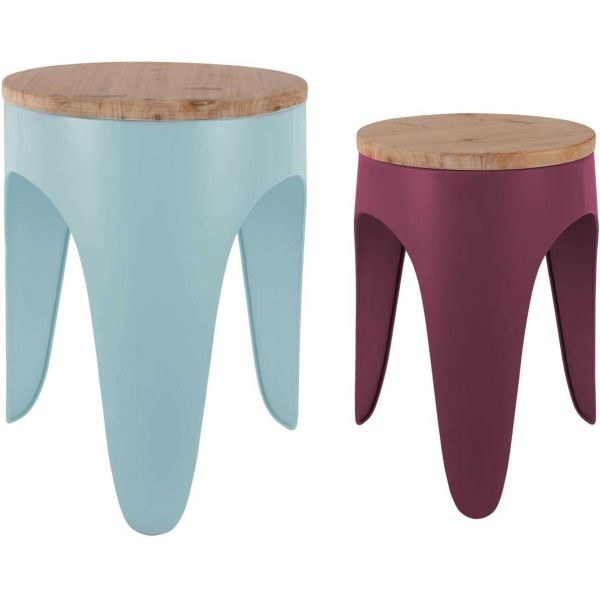Ensemble de 2 tabourets Double Funky