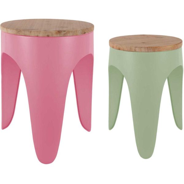 Ensemble de 2 tabourets Double Funky